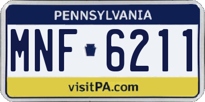 PA license plate MNF6211