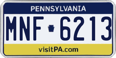 PA license plate MNF6213