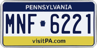 PA license plate MNF6221