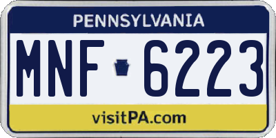 PA license plate MNF6223