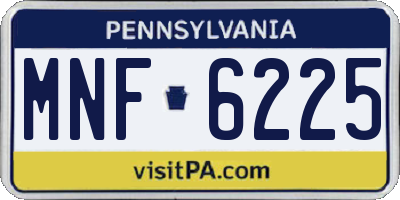 PA license plate MNF6225