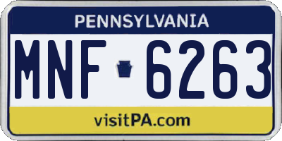 PA license plate MNF6263