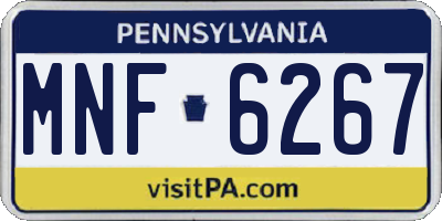 PA license plate MNF6267