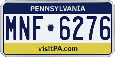 PA license plate MNF6276