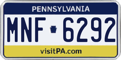 PA license plate MNF6292