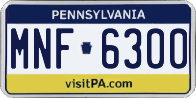 PA license plate MNF6300