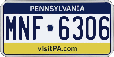 PA license plate MNF6306
