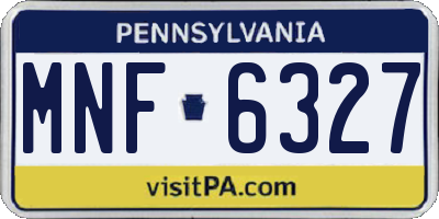 PA license plate MNF6327