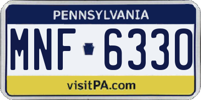 PA license plate MNF6330