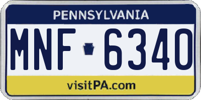 PA license plate MNF6340