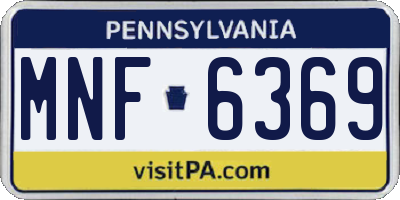 PA license plate MNF6369