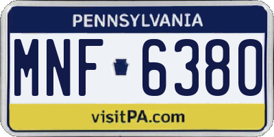 PA license plate MNF6380
