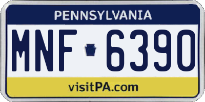 PA license plate MNF6390