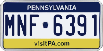 PA license plate MNF6391