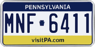 PA license plate MNF6411