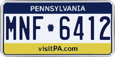 PA license plate MNF6412