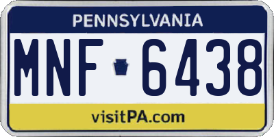 PA license plate MNF6438