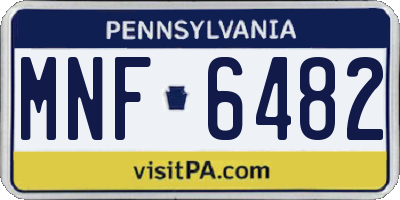 PA license plate MNF6482