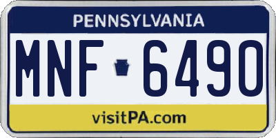 PA license plate MNF6490