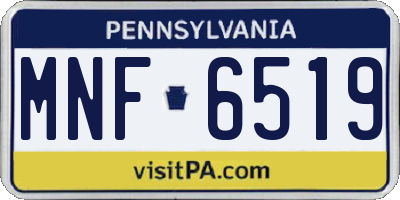 PA license plate MNF6519