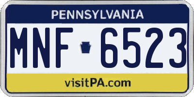 PA license plate MNF6523