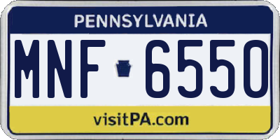 PA license plate MNF6550