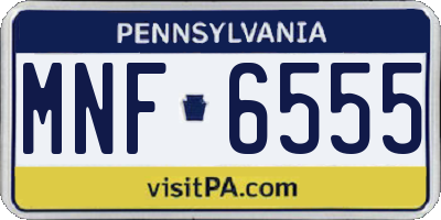PA license plate MNF6555