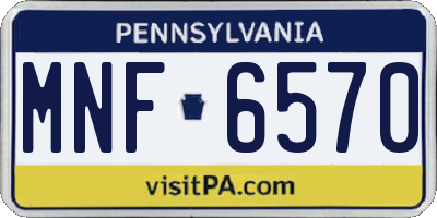 PA license plate MNF6570
