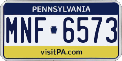 PA license plate MNF6573