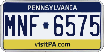 PA license plate MNF6575