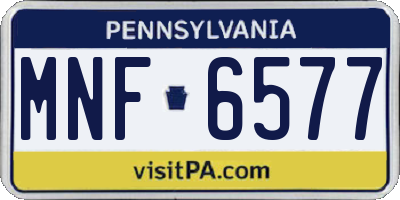 PA license plate MNF6577