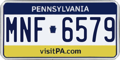 PA license plate MNF6579