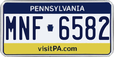 PA license plate MNF6582
