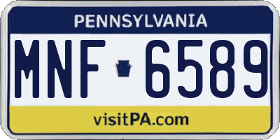 PA license plate MNF6589