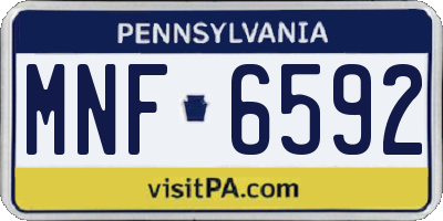 PA license plate MNF6592