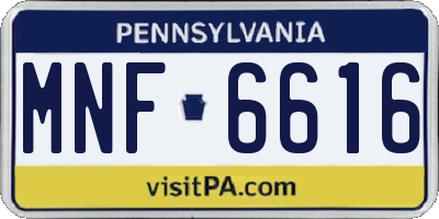 PA license plate MNF6616