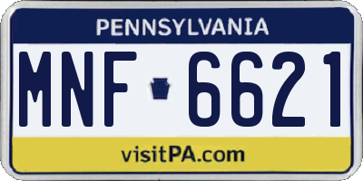 PA license plate MNF6621