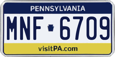 PA license plate MNF6709