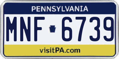 PA license plate MNF6739