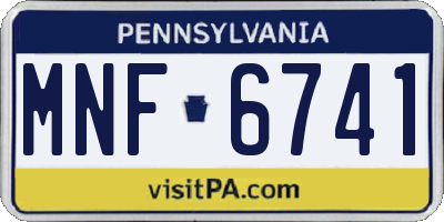 PA license plate MNF6741