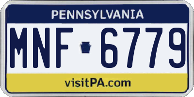 PA license plate MNF6779