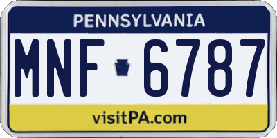 PA license plate MNF6787