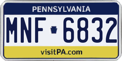 PA license plate MNF6832