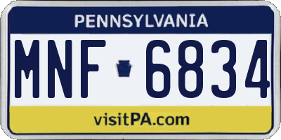 PA license plate MNF6834