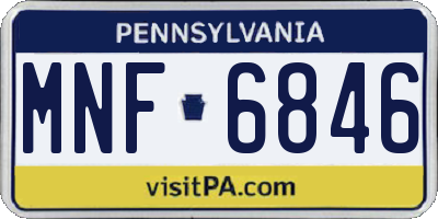 PA license plate MNF6846