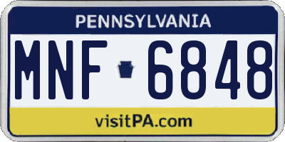 PA license plate MNF6848