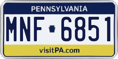 PA license plate MNF6851
