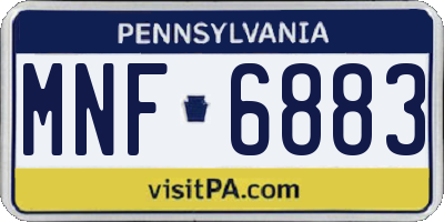 PA license plate MNF6883