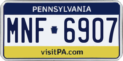 PA license plate MNF6907