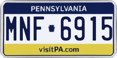 PA license plate MNF6915